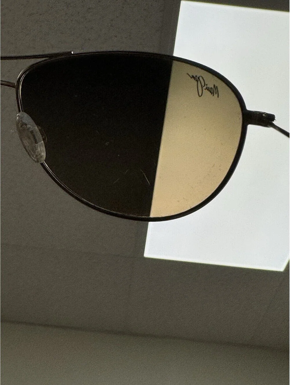 Maui Jim Baby Beach MP-SG Aviator Sunglasses Gold Titanium, Polarized Lens *READ